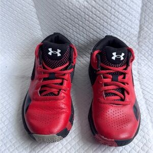Under Armour Kids' Black and Red Basketball Sneakers